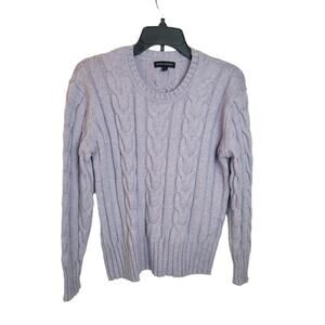 Banana Republic Purple Cable Knit Preppy Pullover Sweater Women's Size Medium